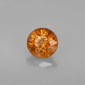 Zircão laranja natural 1,12ct, corte redondo, VVS