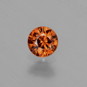 Zircão laranja natural 0,94ct, corte redondo, VVS