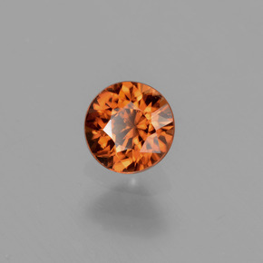 Zircão laranja natural 0,94ct, corte redondo, VVS
