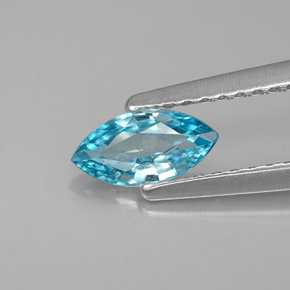 Zircão azul natural 0,53ct, marquise, VS