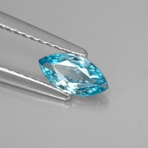 Zircão azul natural 0,53ct, marquise, VS