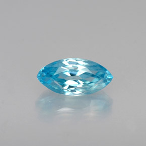 Zircão azul natural 0,68ct, marquise, VVS