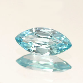 Zircão azul natural 0,50ct, marquise, VVS