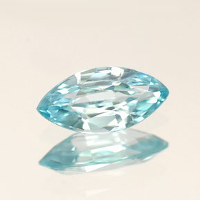 Zircão azul natural 0,50ct, marquise, VVS