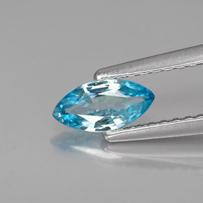 Zircão azul natural 0,50ct, marquise, VVS