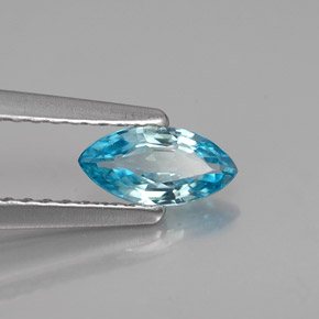 Zircão azul natural 0,50ct, marquise, VVS