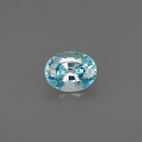 Zircão azul natural 0,82ct, corte oval, VVS-VS