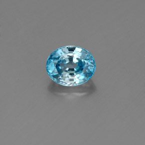 Zircão azul natural 1,06ct, corte oval, VVS-VS