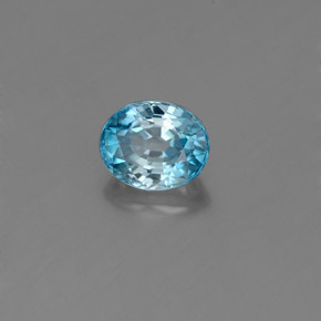 Zircão azul natural 1,06ct, corte oval, VVS-VS