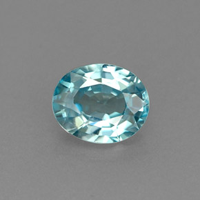 Zircão azul natural 1,00ct, corte oval, VVS