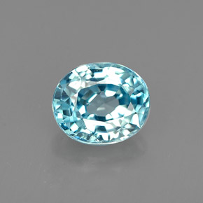 Zircão azul natural 0,98ct, corte oval, VVS