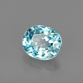 Zircão azul natural 0,98ct, corte oval, VVS