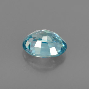 Zircão azul natural 0,98ct, corte oval, VVS