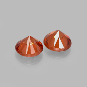 Pedras preciosas de zircão laranja natural de  ct, corte redondo, VVS-VS