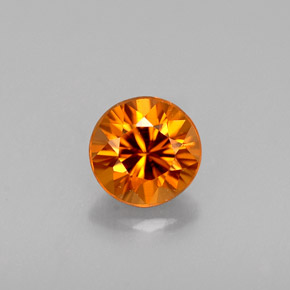 Zircão laranja natural 0,65ct, corte redondo, VVS-VS