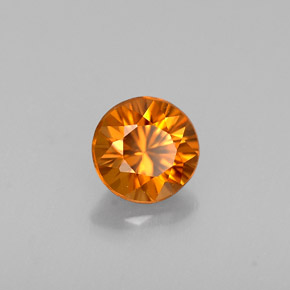 Zircão laranja natural 0,65ct, corte redondo, VVS-VS