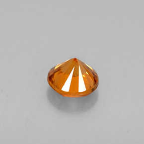 Zircão laranja natural 0,65ct, corte redondo, VVS-VS