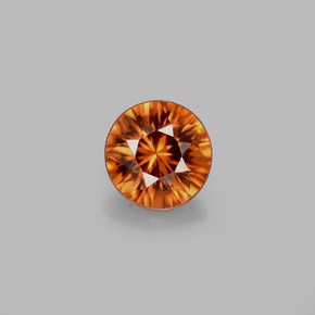 Zircão laranja natural 0,63ct, corte redondo, VVS-VS