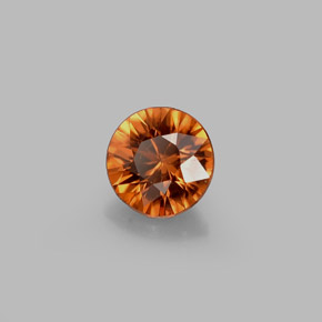 Zircão laranja natural 0,63ct, corte redondo, VVS-VS