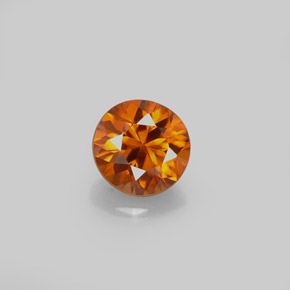 Zircão Laranja Natural 0.63ct, Corte Redondo, VVS-VS
