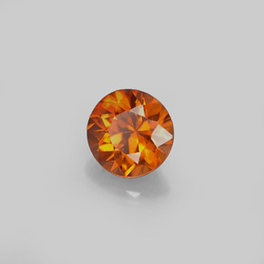 Zircão Laranja Natural 0.63ct, Corte Redondo, VVS-VS