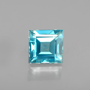 Zircão azul natural 1,00ct, quadrado, SI