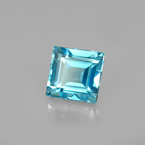 Zircão azul natural 1,00ct, quadrado, SI