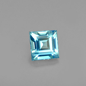Zircão azul natural 0,79ct, quadrado, VVS-VS