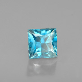 Zircão azul natural 0,72ct, quadrado, VS