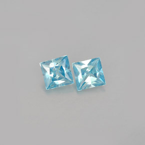 Pedras preciosas de zircão azul natural de  ct, quadrado, VVS-VS