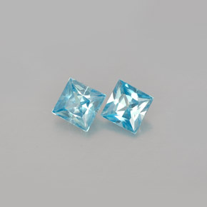 Pedras preciosas de zircão azul natural de  ct, quadrado, VVS-VS