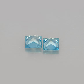 Pedras preciosas de zircão azul natural de  ct, quadrado, VVS-VS