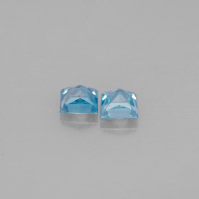 Pedras preciosas de zircão azul natural de  ct, quadrado, VVS