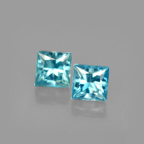 Pedras preciosas de zircão azul natural de  ct, quadrado, VVS-VS