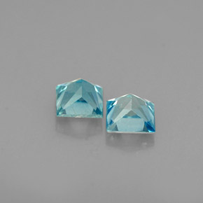 Pedras preciosas de zircão azul natural de  ct, quadrado, VVS-VS