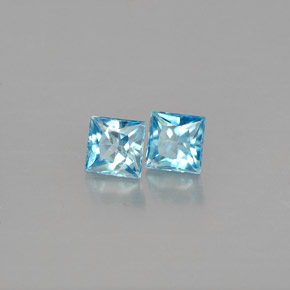 Pedras preciosas de zircão azul natural de  ct, quadrado, VVS-VS