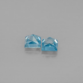 Pedras preciosas de zircão azul natural de  ct, quadrado, VVS-VS