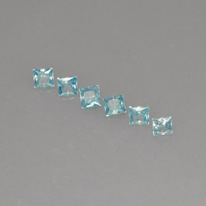 Pedras preciosas de zircão azul natural de  ct, quadrado, VVS