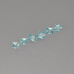Pedras preciosas de zircão azul natural de  ct, quadrado, VVS
