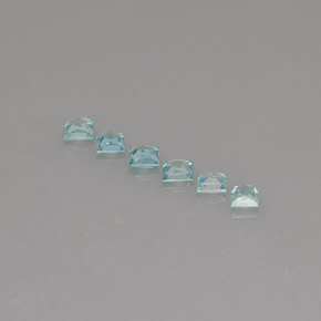 Pedras preciosas de zircão azul natural de  ct, quadrado, VVS