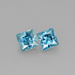 Pedras preciosas de zircão azul natural de  ct, quadrado, VVS