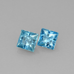 Pedras preciosas de zircão azul natural de  ct, quadrado, VVS