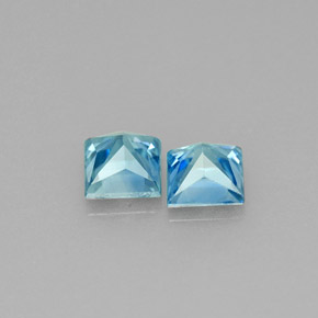Pedras preciosas de zircão azul natural de  ct, quadrado, VVS