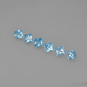Pedras preciosas de zircão azul natural de  ct, quadrado, VVS-VS
