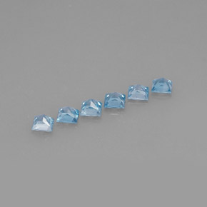 Pedras preciosas de zircão azul natural de  ct, quadrado, VVS-VS