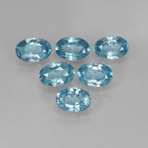 Pedras preciosas de zircão azul natural de 4,36 ct, corte oval, VVS-VS