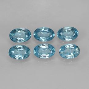 Pedras preciosas de zircão azul natural de 4,36 ct, corte oval, VVS-VS
