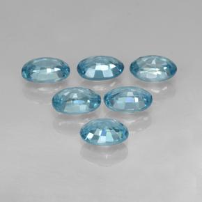 Pedras preciosas de zircão azul natural de 4,36 ct, corte oval, VVS-VS