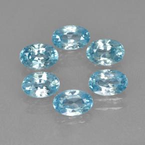 Pedras preciosas de zircão azul natural de 4,26 ct, corte oval, VVS-VS