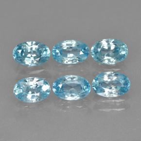 Pedras preciosas de zircão azul natural de 4,26 ct, corte oval, VVS-VS